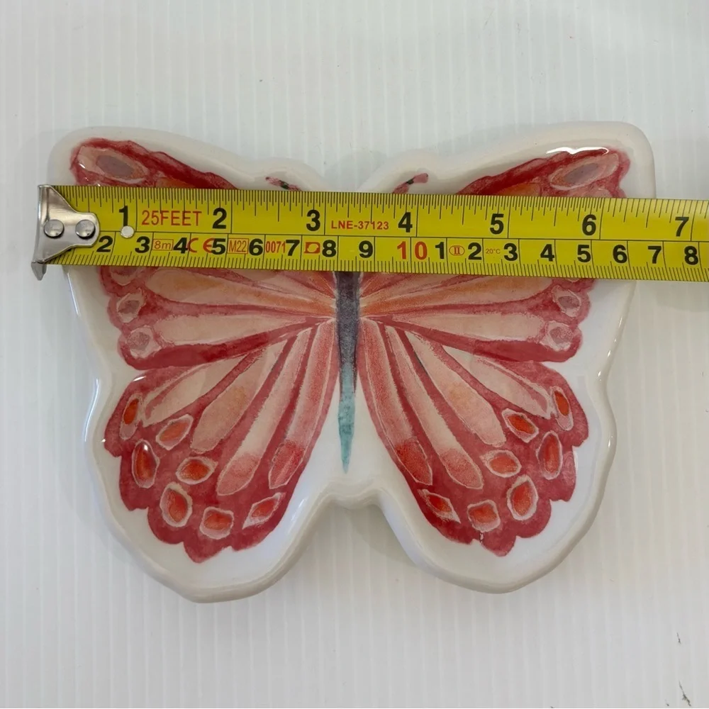 Cracker Barrel Butterfly Trinket Dish Earthenware By Caroline Simas 6.5